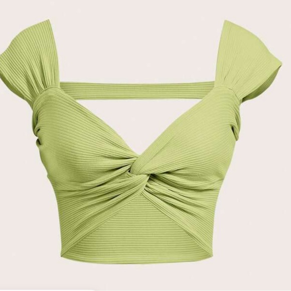 Green Crop Top - Picture 4 of 4